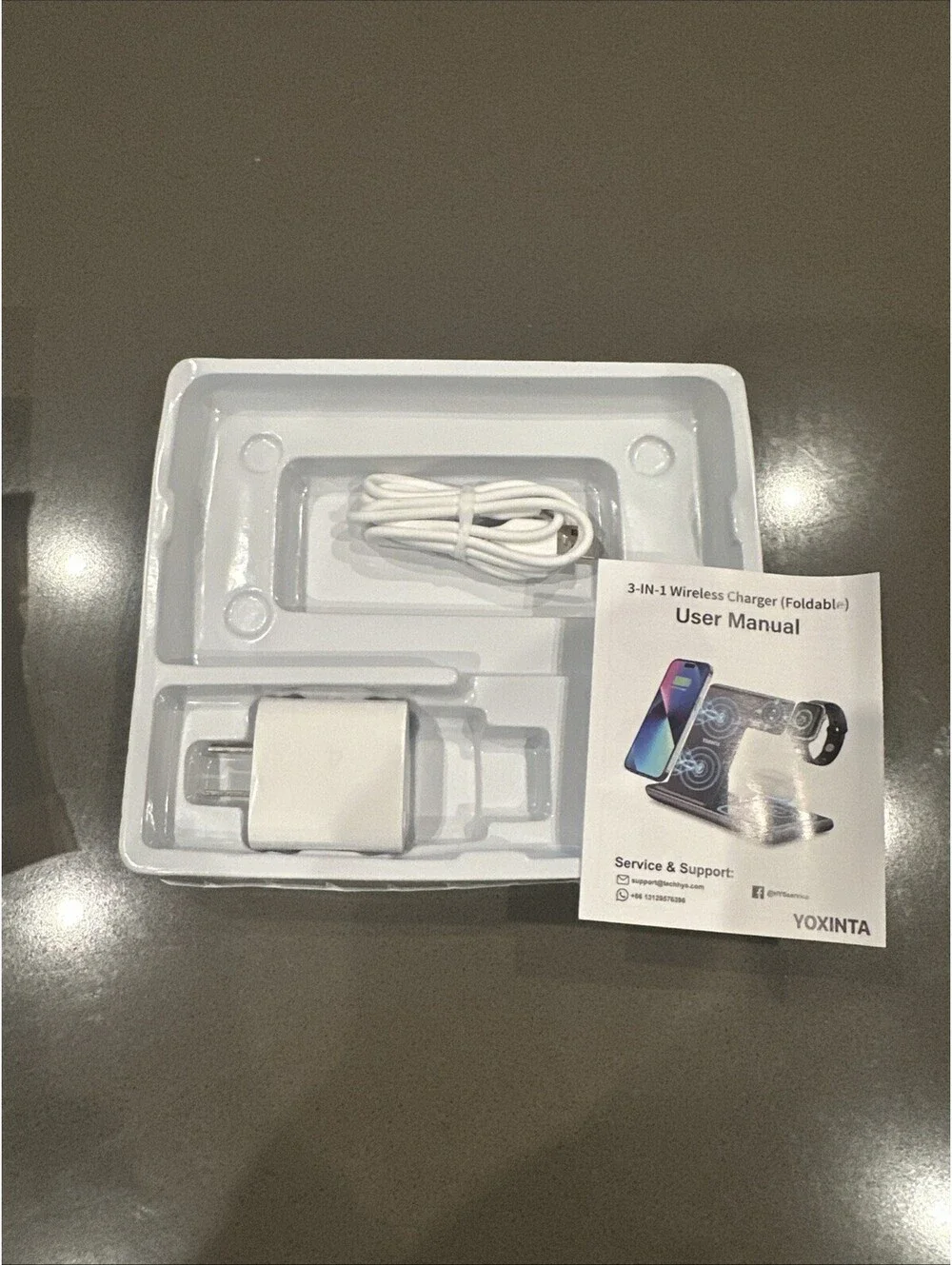 Yoxinta 3-In-1 Wireless I Phone Fast Charger Foldable